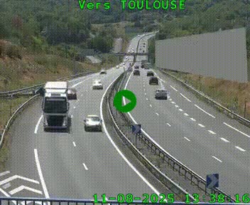 Caméra routière sur l'autoroute A20 à Noailles, en périphérie de Brive-la-Gaillarde. Vue orientée vers Toulouse