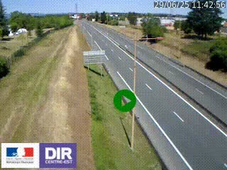 Webcam à Mably, à proximité de Roanne en direction de Moulins sur la N7