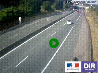 Caméra autoroutière sur l'A47 à hauteur de Givors, a proximité de Lyon. La webcam est orientée vers Lyon