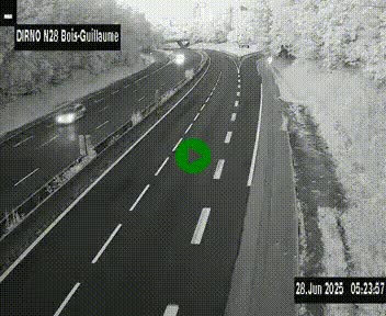 Webcam routière à hauteur de Bois-Guillaume en périphérie de Rouen. Vue orientée vers Rouen