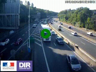 Caméra autoroute sur A6 - Valvert, près de Lyon, en direction de Paris, à hauteur de la sortie 36 Porte du Valvert