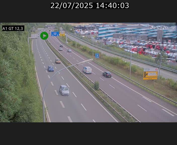 Traffic live webcam Luxembourg Senningerberg - A1 direction Allemagne - BK 12.3