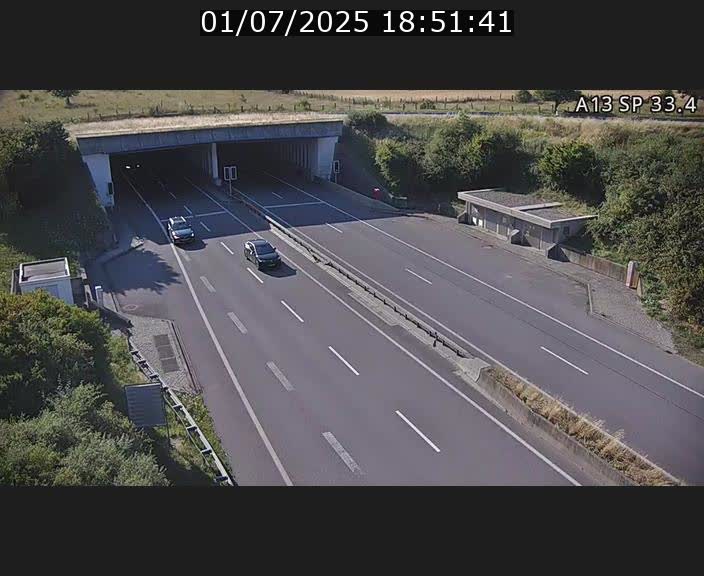 Webcam trafic sur A13 à hauteur d'Altwies en direction de Mondorf-les-bains et en provenance de l'Allemagne