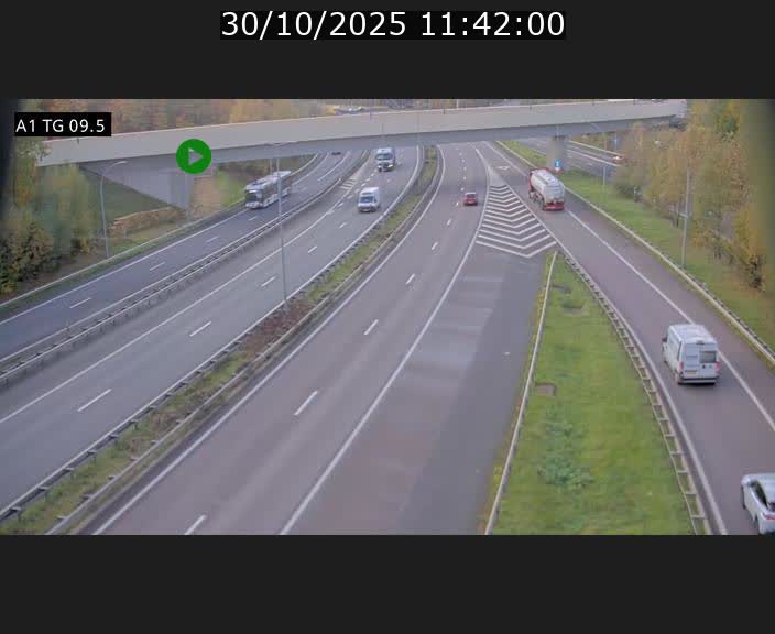 Traffic live webcam Luxembourg Jonction Grünewald - A1 direction Luxembourg-ville - BK 9.5