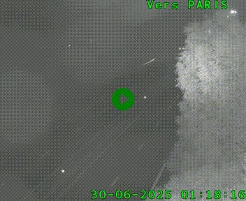 Caméra routière sur l'autoroute A20 au nord de Limoges, à la jonction avec la N520. Vue orientée vers Paris