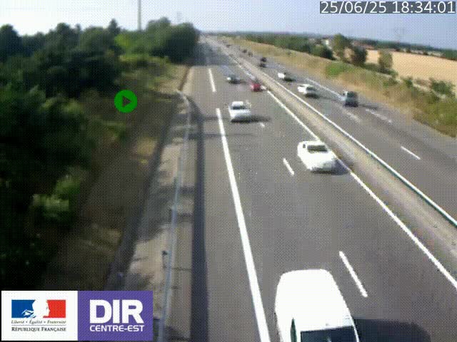 Webcam sur le contournement de Valence, sur la Nationale 7, à la jonction avec la N532, caméra orientée vers Grenoble