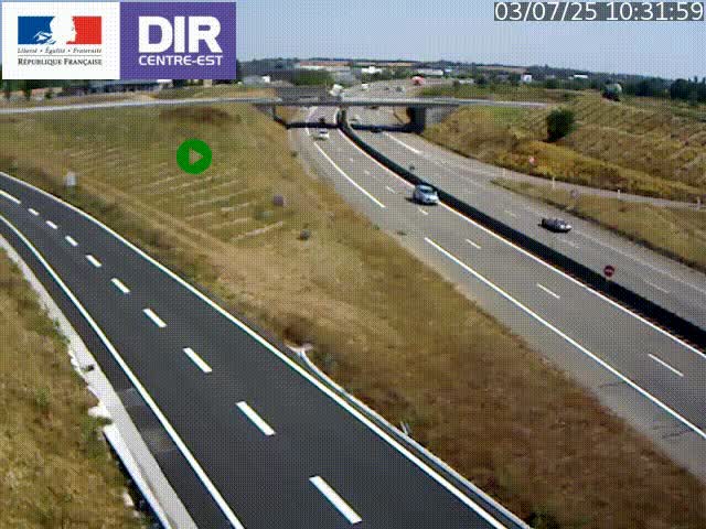Webcam sur le contournement de Valence, sur la Nationale 7, caméra orientée vers Lyon