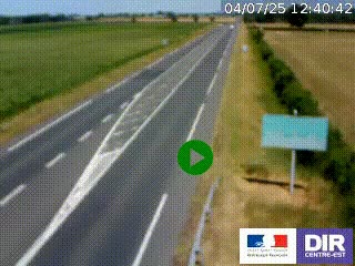 Webcam routière sur la RN7 à hauteur de Toulon-sur-Allier, entre Moulins et Vichy