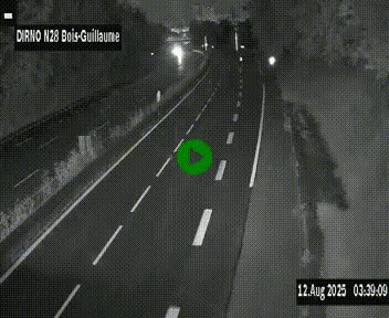 Webcam routière à hauteur de Bois-Guillaume en périphérie de Rouen. Vue orientée vers Rouen