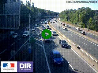 Caméra autoroute sur A6 - Valvert, près de Lyon, en direction de Paris, à hauteur de la sortie 36 Porte du Valvert