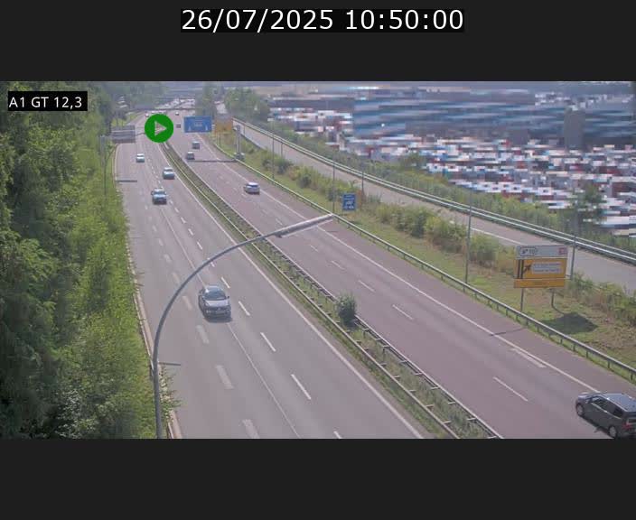 Traffic live webcam Luxembourg Senningerberg - A1 direction Allemagne - BK 12.3