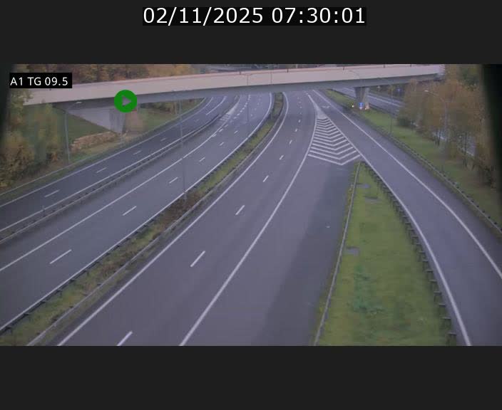 Traffic live webcam Luxembourg Jonction Grünewald - A1 direction Luxembourg-ville - BK 9.5
