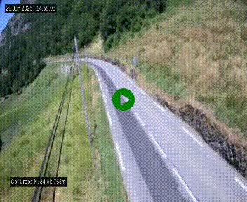 Webcam dans les Pyrénées Atlantique au niveau du col d'Urdos et du fort du Pourtalet sur la N134, en direction du Col et du tunnel du Somport, à 765 mètres d'altitude