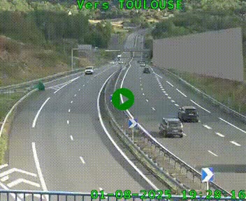 Caméra routière sur l'autoroute A20 à Noailles, en périphérie de Brive-la-Gaillarde. Vue orientée vers Toulouse