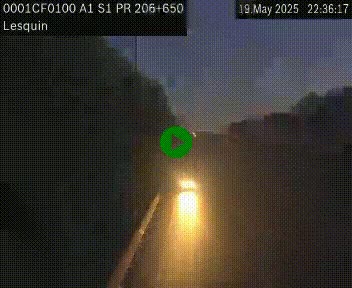 Webcam autoroute A1 à hauteur de Lesquin. Vue orientée vers Lille