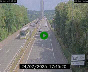 Webcam sur la N165 après le Pont de l'Iroise, à l'entrée de Brest