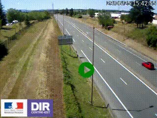 Webcam à Mably, à proximité de Roanne en direction de Moulins sur la N7