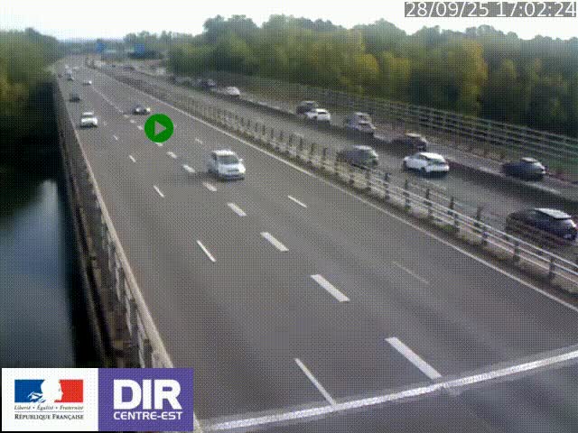 Caméra trafic à la jonction entre l'A46 (Rocade-est de Lyon) et l'A42 à hauteur de Vault-en-Velin en direction de Marseille