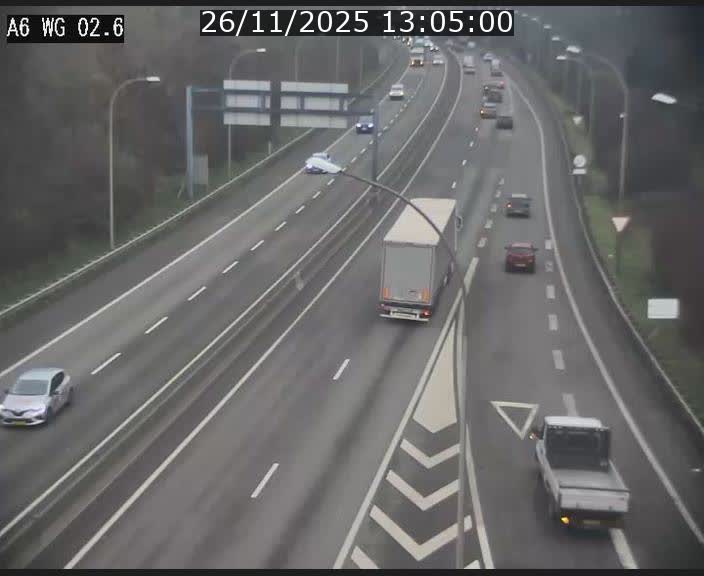 Traffic live webcam Luxembourg Croix de Cessange - A6 - BK 2.6 - direction France/Allemagne
