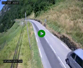 Webcam dans les Pyrénées Atlantique au niveau du col d'Urdos et du fort du Pourtalet sur la N134, en direction du Col et du tunnel du Somport, à 765 mètres d'altitude