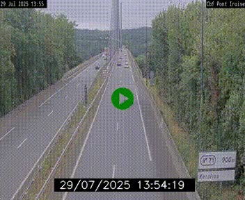 Webcam sur la N165 après le Pont de l'Iroise, à l'entrée de Brest