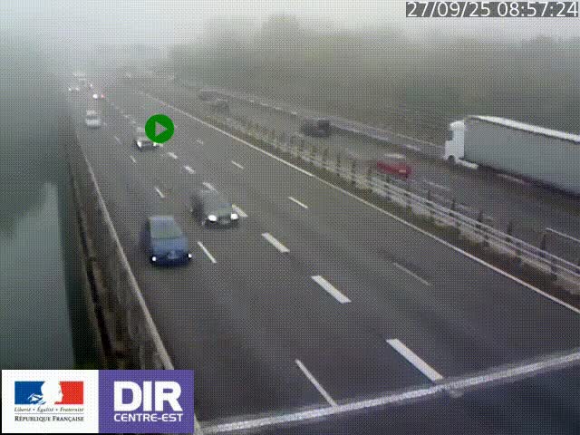 Caméra trafic à la jonction entre l'A46 (Rocade-est de Lyon) et l'A42 à hauteur de Vault-en-Velin en direction de Marseille