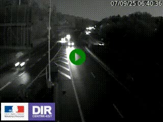 Caméra autoroute sur A6 - Valvert, près de Lyon, en direction de Paris, à hauteur de la sortie 36 Porte du Valvert