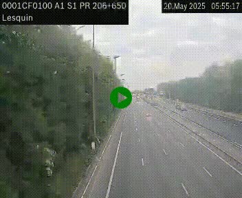Webcam autoroute A1 à hauteur de Lesquin. Vue orientée vers Lille
