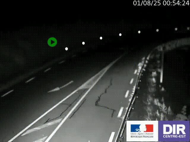 Webcam sur le col Pin Bouchain, vue orientée vers Roanne, en provenance de Lyon sur la nationale 7 (N7)