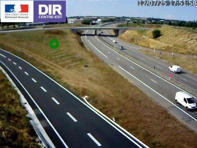 Webcam sur le contournement de Valence, sur la Nationale 7, caméra orientée vers Lyon