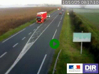 Webcam routière sur la RN7 à hauteur de Toulon-sur-Allier, entre Moulins et Vichy