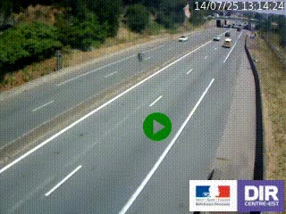 Caméra autoroutière sur l'A47 à hauteur de Givors, a proximité de Lyon. La webcam est orientée vers Lyon