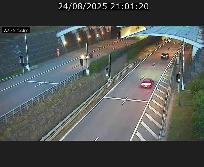 Caméra trafic Luxembourg - A7, Tunnel Gousselerbierg, entrée nord, direction Lorentzweiler