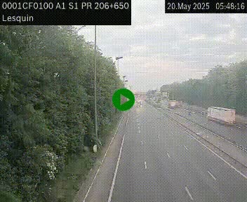 Webcam autoroute A1 à hauteur de Lesquin. Vue orientée vers Lille