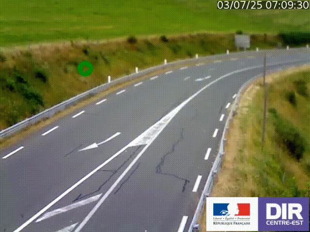 Webcam sur le col Pin Bouchain, vue orientée vers Roanne, en provenance de Lyon sur la nationale 7 (N7)