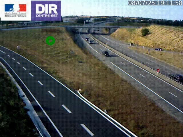 Webcam sur le contournement de Valence, sur la Nationale 7, caméra orientée vers Lyon