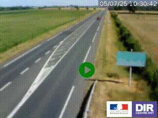 Webcam routière sur la RN7 à hauteur de Toulon-sur-Allier, entre Moulins et Vichy