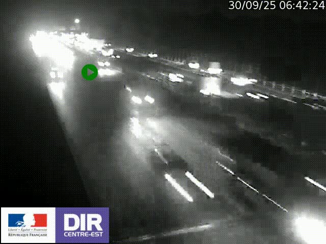 Caméra trafic à la jonction entre l'A46 (Rocade-est de Lyon) et l'A42 à hauteur de Vault-en-Velin en direction de Marseille
