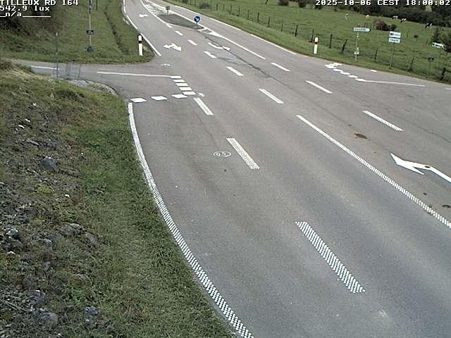 Webcam sur la RD164 à Tilleux. Vue orientée vers Neufchâteau