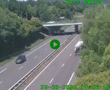 Caméra routière sur l'autoroute A20 au nord de Limoges, à la jonction avec la N520. Vue orientée vers Paris
