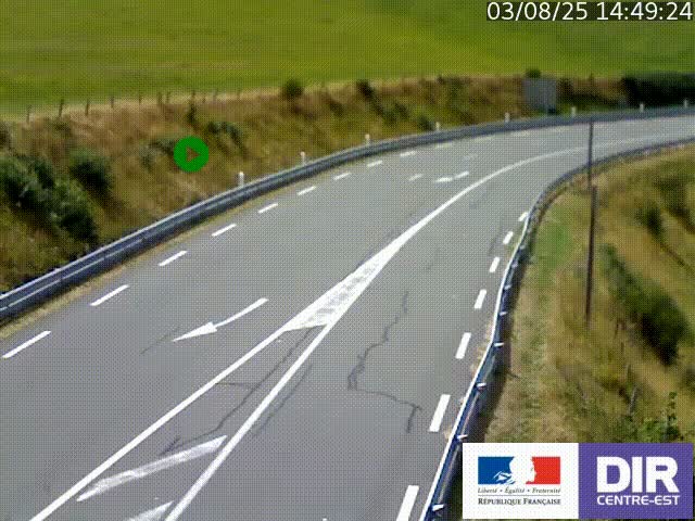 Webcam sur le col Pin Bouchain, vue orientée vers Roanne, en provenance de Lyon sur la nationale 7 (N7)