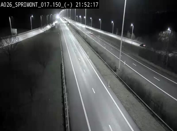 Webcam E25 (A26) à hauteur de Sprimont en direction de Liège et en provenance de Bastogne