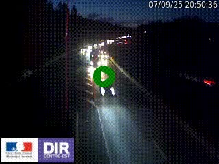 Caméra autoroute sur A6 - Valvert, près de Lyon, en direction de Paris, à hauteur de la sortie 36 Porte du Valvert