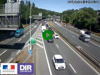 Caméra autoroute sur A6 - Valvert, près de Lyon, en direction de Paris, à hauteur de la sortie 36 Porte du Valvert
