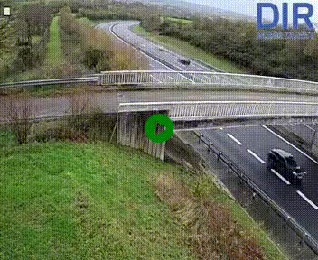 Webcam sur A84 à hauteur de Pont-Farcy, au niveau du pont autoroutier sur la Vire, au sud de Saint-Lô