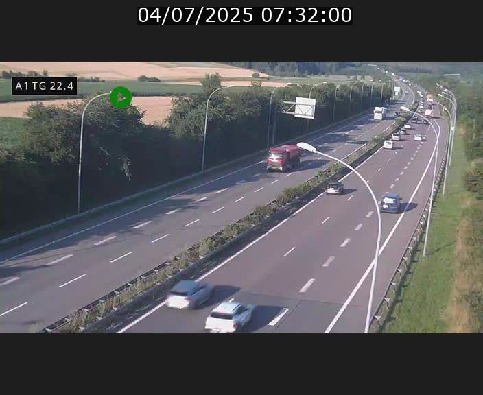 Traffic live webcam Luxembourg Flaxweiler - A1 direction Luxembourg - BK 22.4