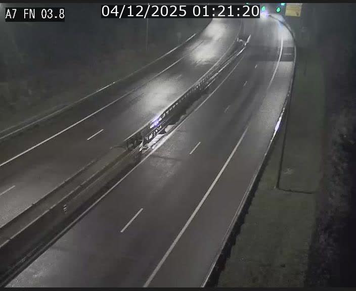 Caméra autoroute Luxembourg A7 - Passage à gibier Rëngelbour - direction Tunnel Stafelter