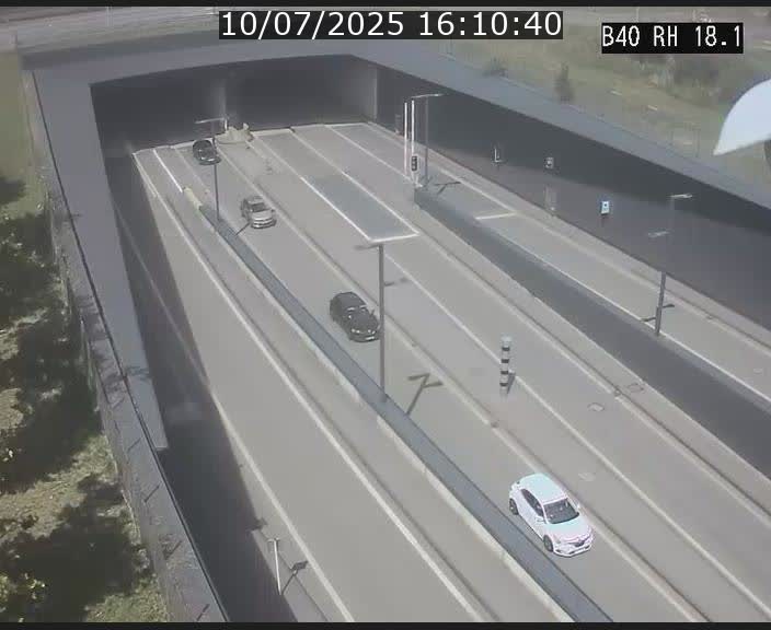 Webcam sur la route de contournement d'Esch-Belval avant le tunnel Central Gate au niveau de la porte de France et du radar fixe