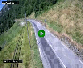Webcam dans les Pyrénées Atlantique au niveau du col d'Urdos et du fort du Pourtalet sur la N134, en direction du Col et du tunnel du Somport, à 765 mètres d'altitude