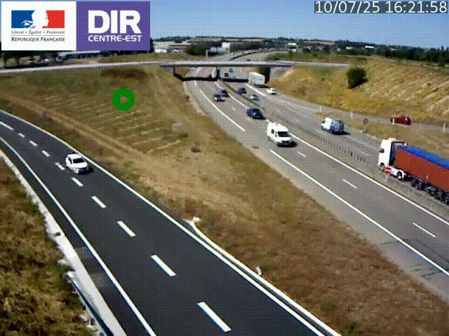 Webcam sur le contournement de Valence, sur la Nationale 7, caméra orientée vers Lyon